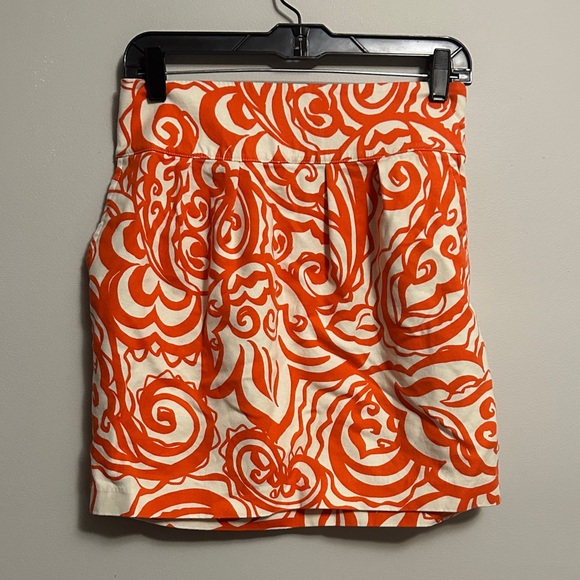 Merona Dresses & Skirts - Merona Stretch waist pull on Orange and White Patterned Women's Skirt small